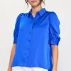 Recycled Shirred Sleeve Blouse