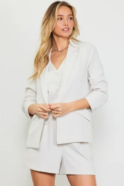 Recycled Shirred Sleeve Blazer