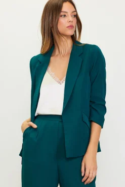 Recycled Shirred Sleeve Blazer