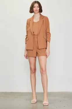 Recycled Shirred Sleeve Blazer