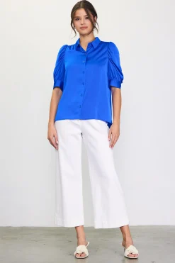 Recycled Shirred Sleeve Blouse