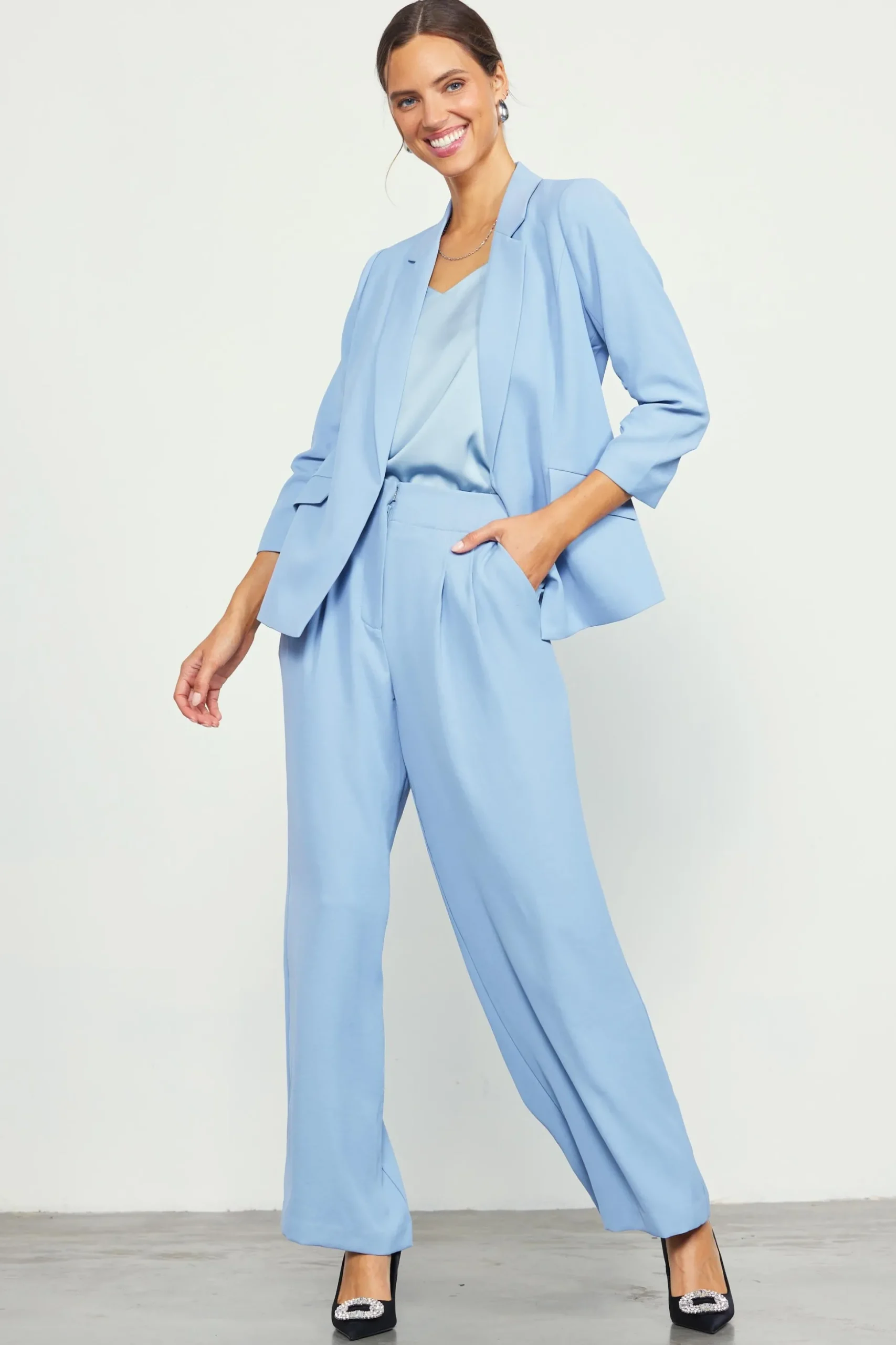 Recycled Shirred Sleeve Blazer