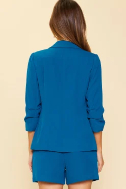 Recycled Shirred Sleeve Blazer
