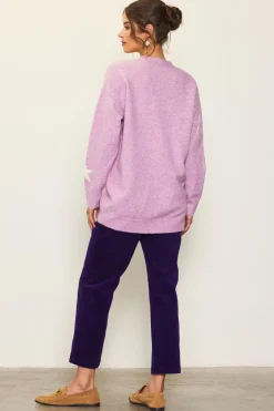 Recycled Star Motif Sweater Cardigan