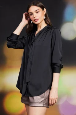 Recycled Tie Detail Blouse