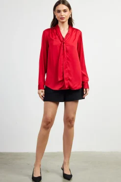 Recycled Tie Detail Blouse