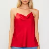 Rhinestone Straps Cowl Halter Cami