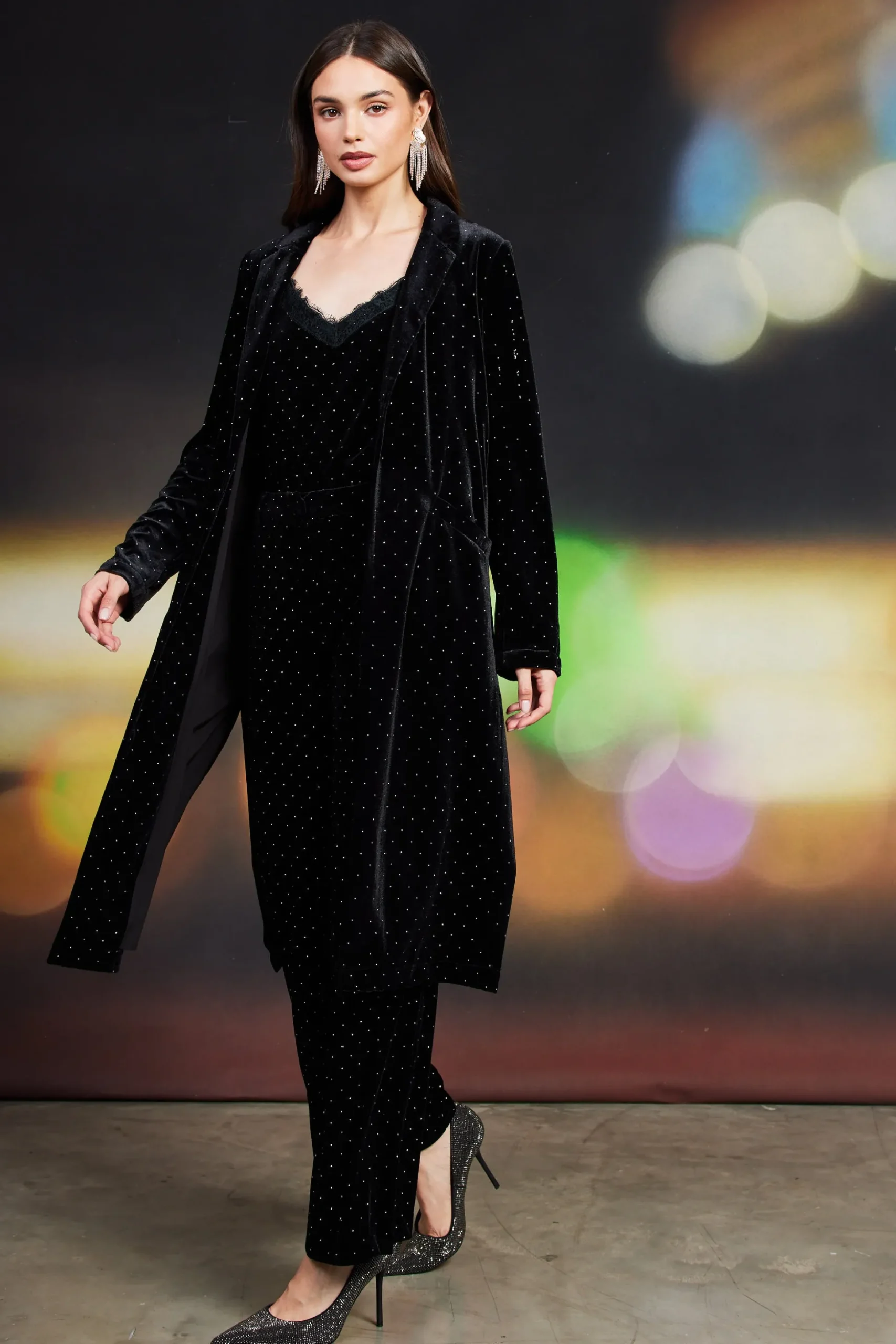 Rhinestone Velvet Duster