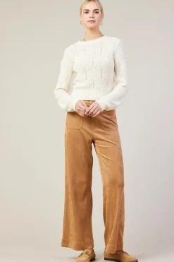 Rhomboid Pattern Crew Neck Sweater