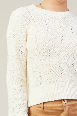 Rhomboid Pattern Crew Neck Sweater