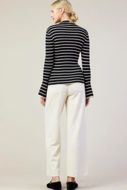 Ribbed Flared Longsleeve Top