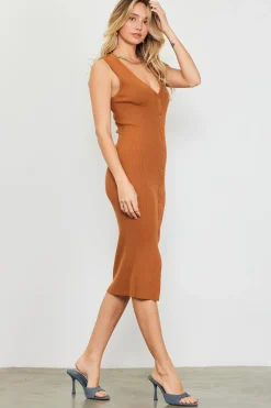 Ribbed Knit Sleeveless Dress