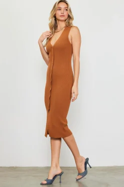 Ribbed Knit Sleeveless Dress