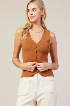 Ribbed Knit Tank Vest