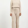 Ribbed Knit Wide Leg Pants