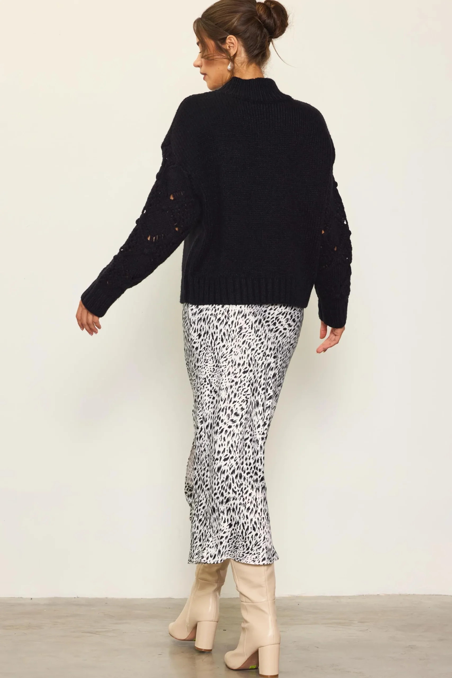 Ribbed Mock Neck Sweater