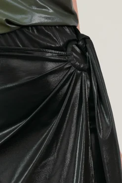 Ring Tie Wrap Midi Skirt