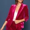 Ruched Velvet Blazer