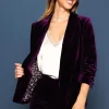 Ruched Velvet Blazer
