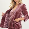 Ruched Velvet Blazer