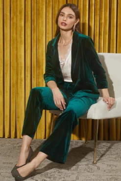 Ruched Velvet Blazer