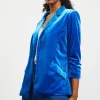 Ruched Velvet Blazer