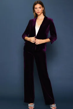 Ruched Velvet Blazer