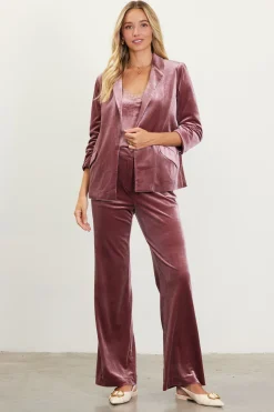 Ruched Velvet Blazer