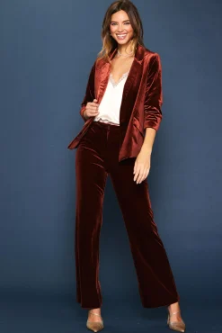 Ruched Velvet Blazer