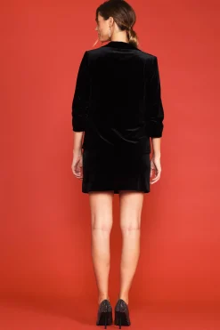 Ruched Velvet Blazer