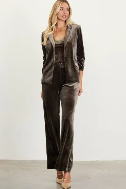 Ruched Velvet Blazer