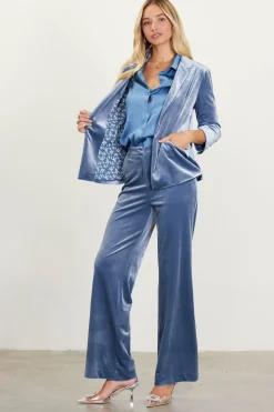Ruched Velvet Blazer
