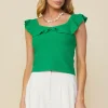 Ruffle Detail Knit Top
