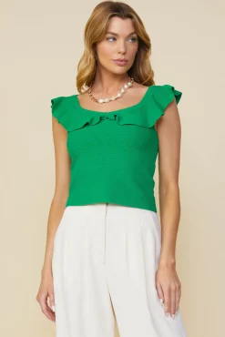 Ruffle Detail Knit Top