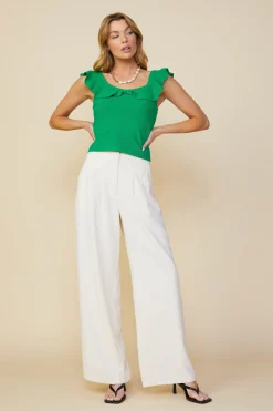 Ruffle Detail Knit Top