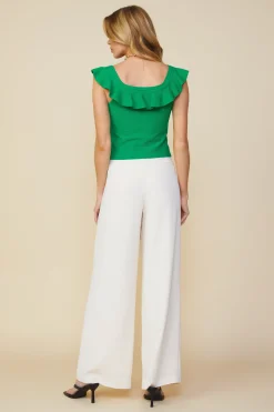 Ruffle Detail Knit Top