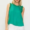 Ruffle Detail Woven Top
