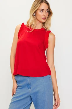 Ruffle Detail Woven Top