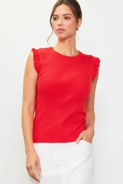 Ruffle Sleeve Knit Top