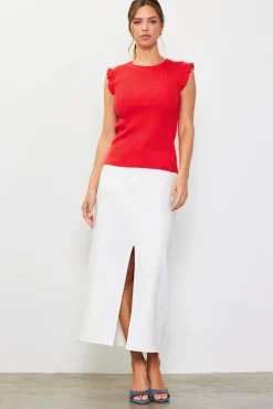 Ruffle Sleeve Knit Top