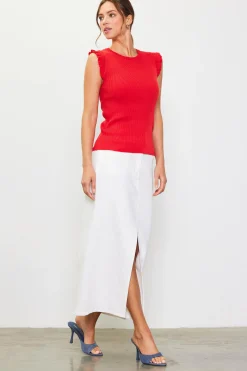 Ruffle Sleeve Knit Top