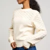 Ruffled Sleeve Pointelle Sweater