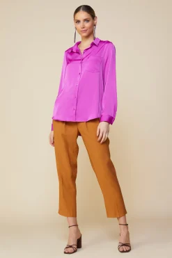 Satin Button Down Shirt