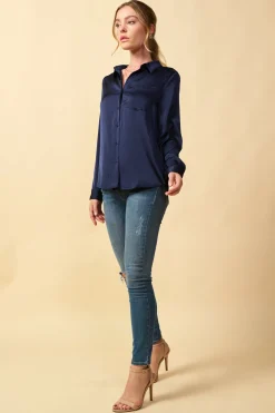 Satin Button Down Shirt