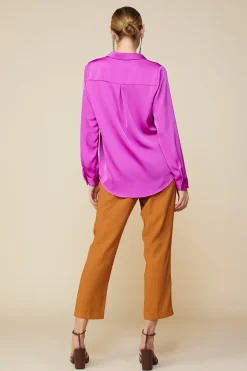 Satin Button Down Shirt