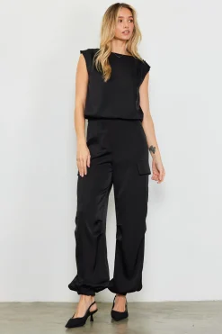 Satin Cargo Pants