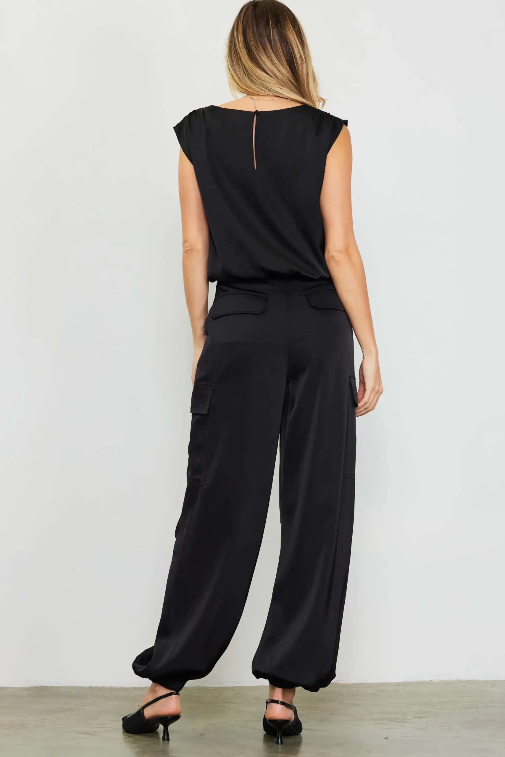 Satin Cargo Pants