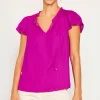 Satin Ruffled Detail Top