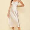 Satin Tie Front Slip Dress
