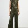 Sequin Flared Pants